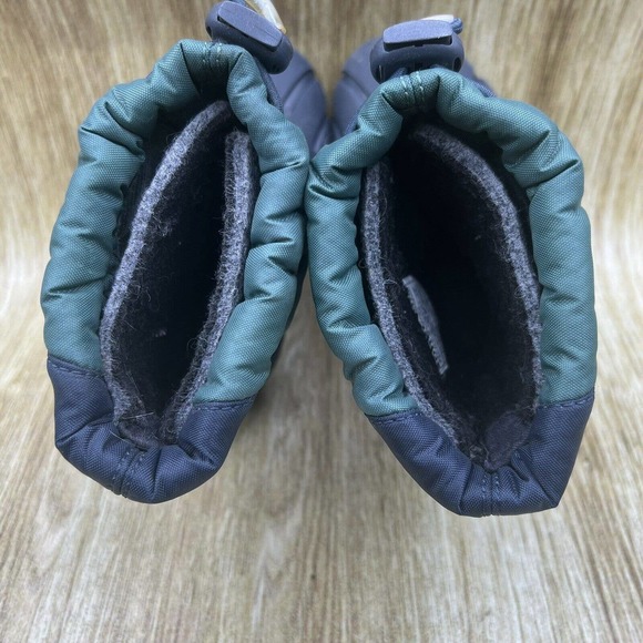 Sorel Snow Club Winter Snow Boot Green Nylon Rubber Waterproof Boys Youth Size 7 - Picture 5 of 9